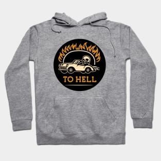 simple car and skull to hell Hoodie